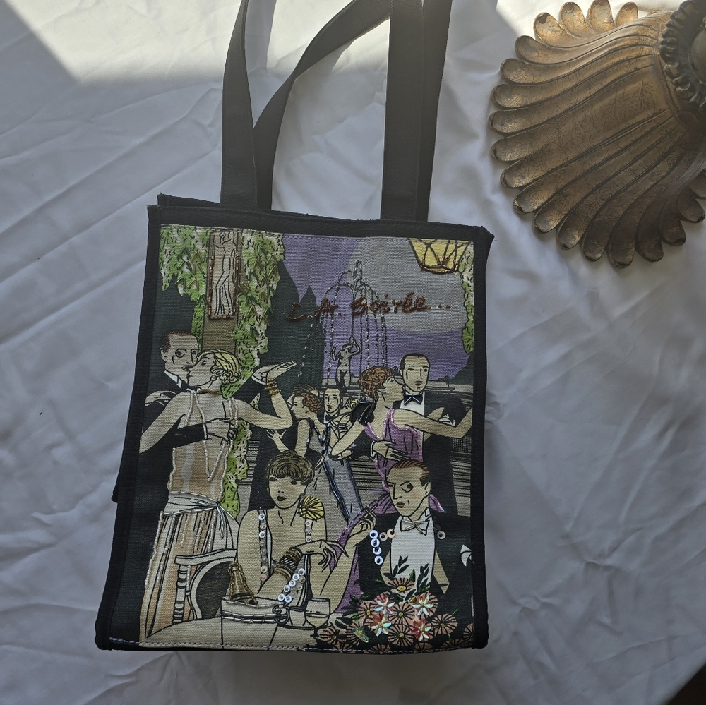 La Soiree Sequined Beaded Lined
Canvas Tote Bag